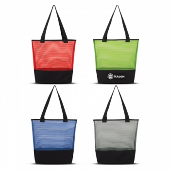 RE20746 - Sheer Mesh Pinstripe Tote Bag